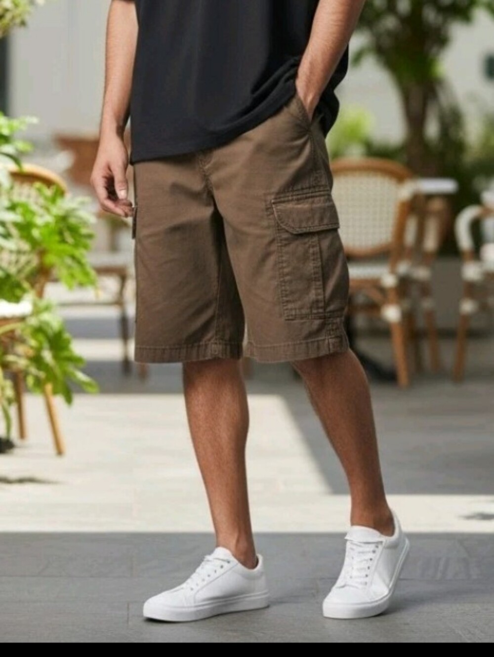 Men's Tan Cargo Hiking Shorts - Pronto Uomo - 38